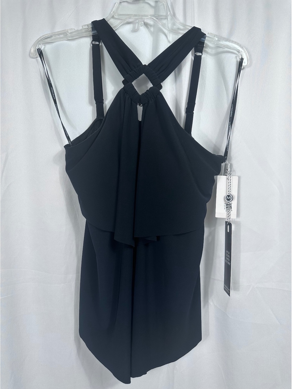 MagicSuit Black Tankini Swim Top Size 10 with Adjustable Straps